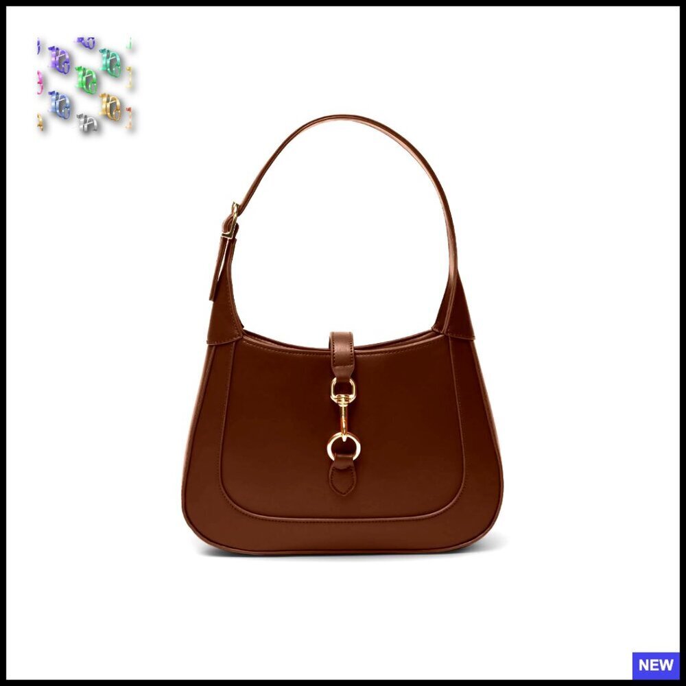 Vegan Leather Hobo Bag Top Handle Shoulder Crossbody Adjustable Strap Structured - Picture 1 of 6